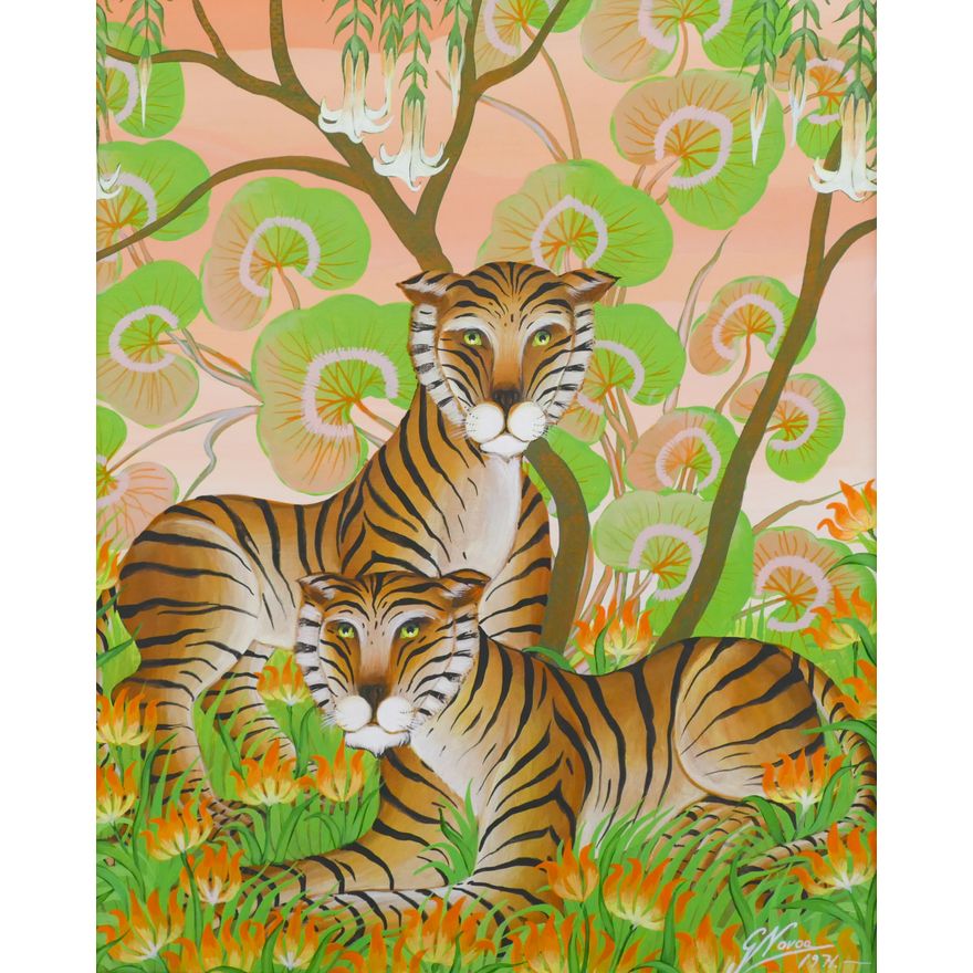 Gustavo Novoa ''Family Portrait I'' (Tigers) 1971 Acrylic