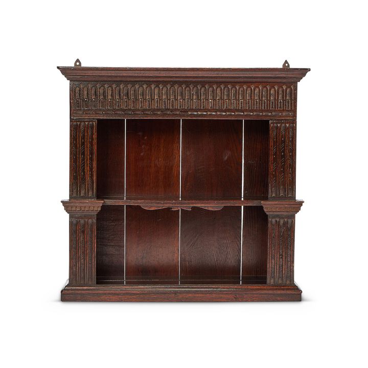 An oak hanging cupboard, Dutch, late 17th century