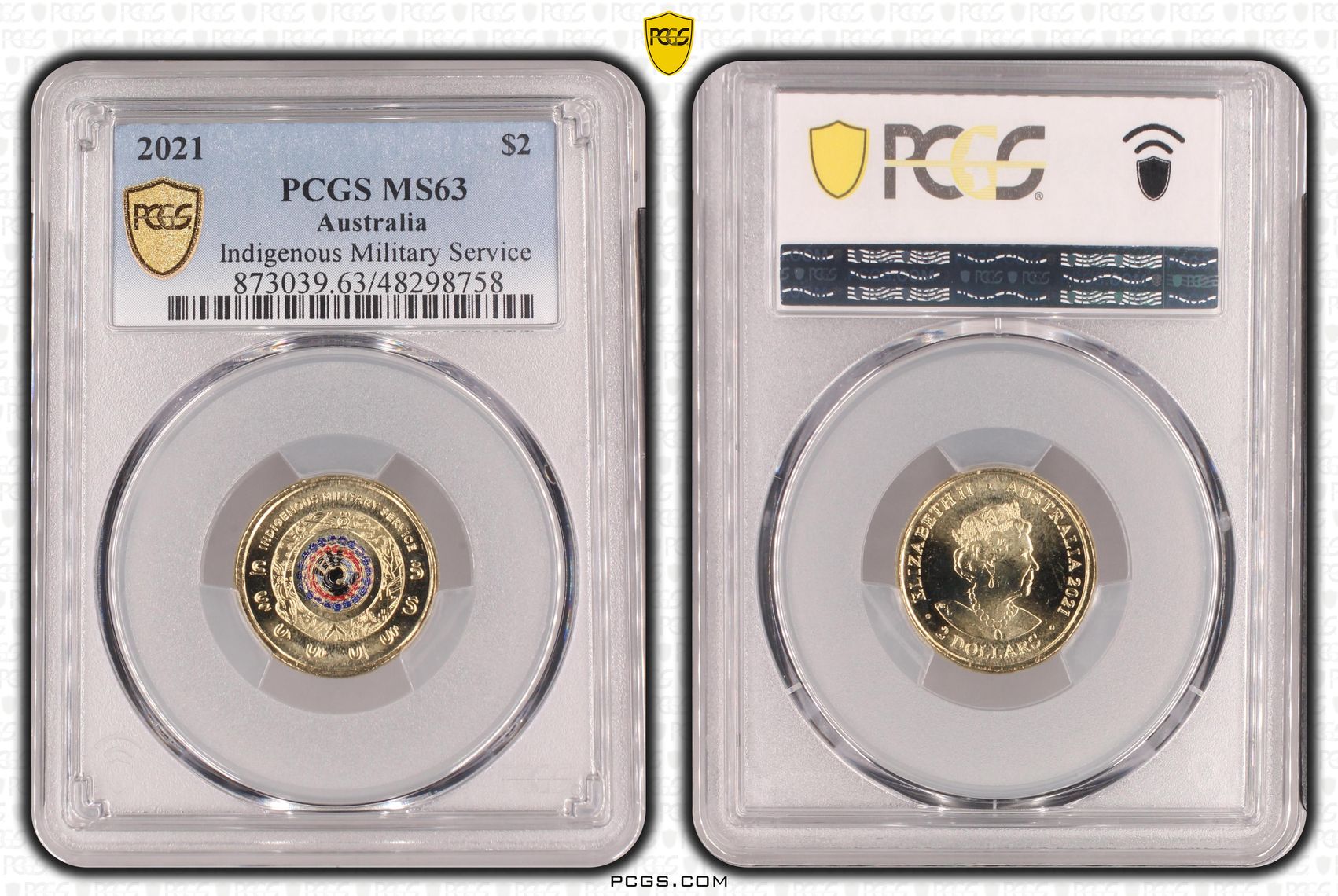 Indigenous Military Service , Two Dollar, 2021, PCGS MS63