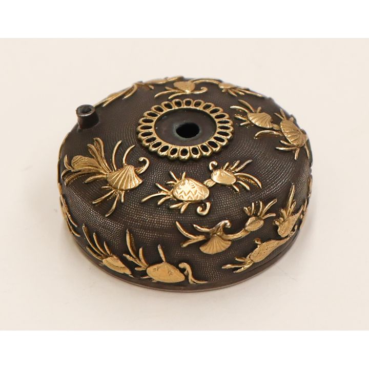 Fine Japanese Gold Inlaid Silver Water Dropper