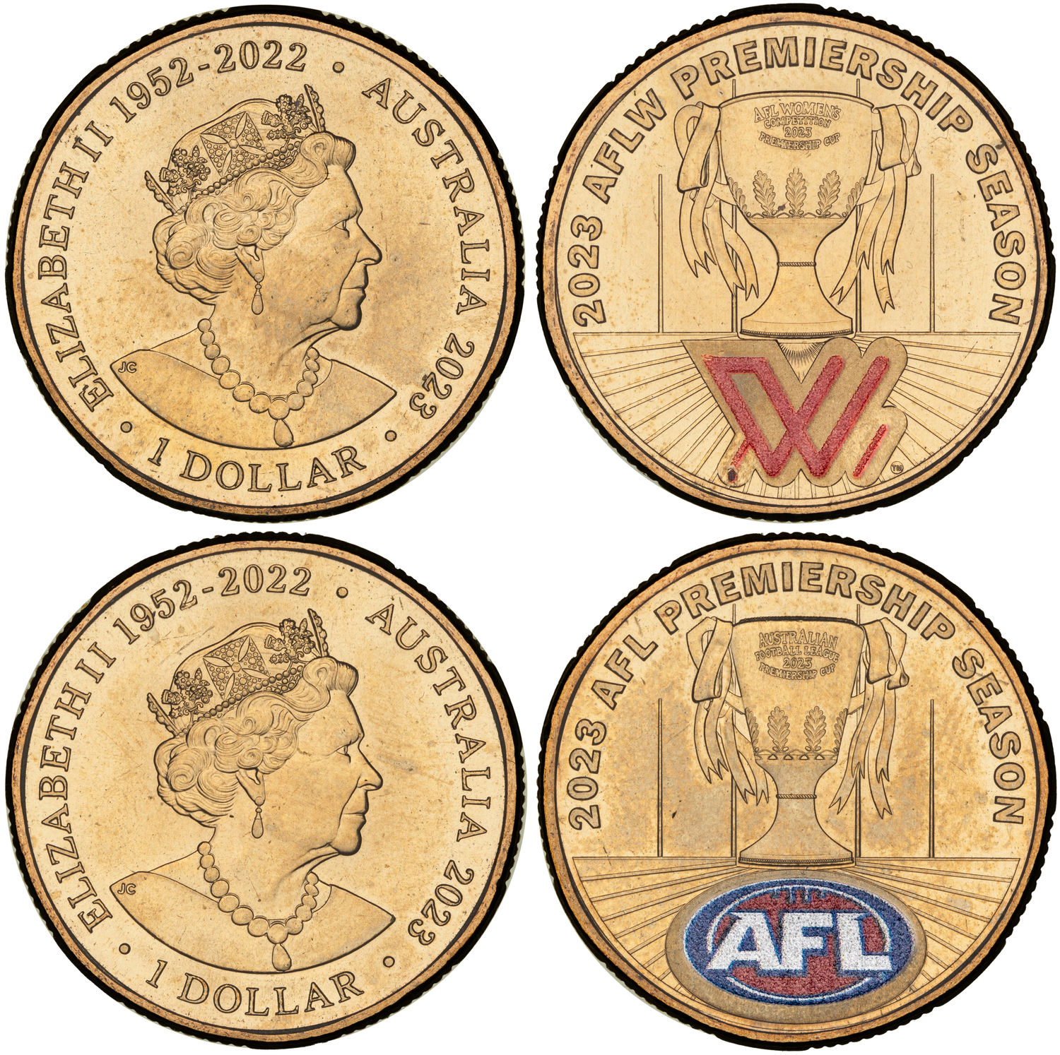 AFL / AFLW Coloured, One Dollar, 2023, UNC