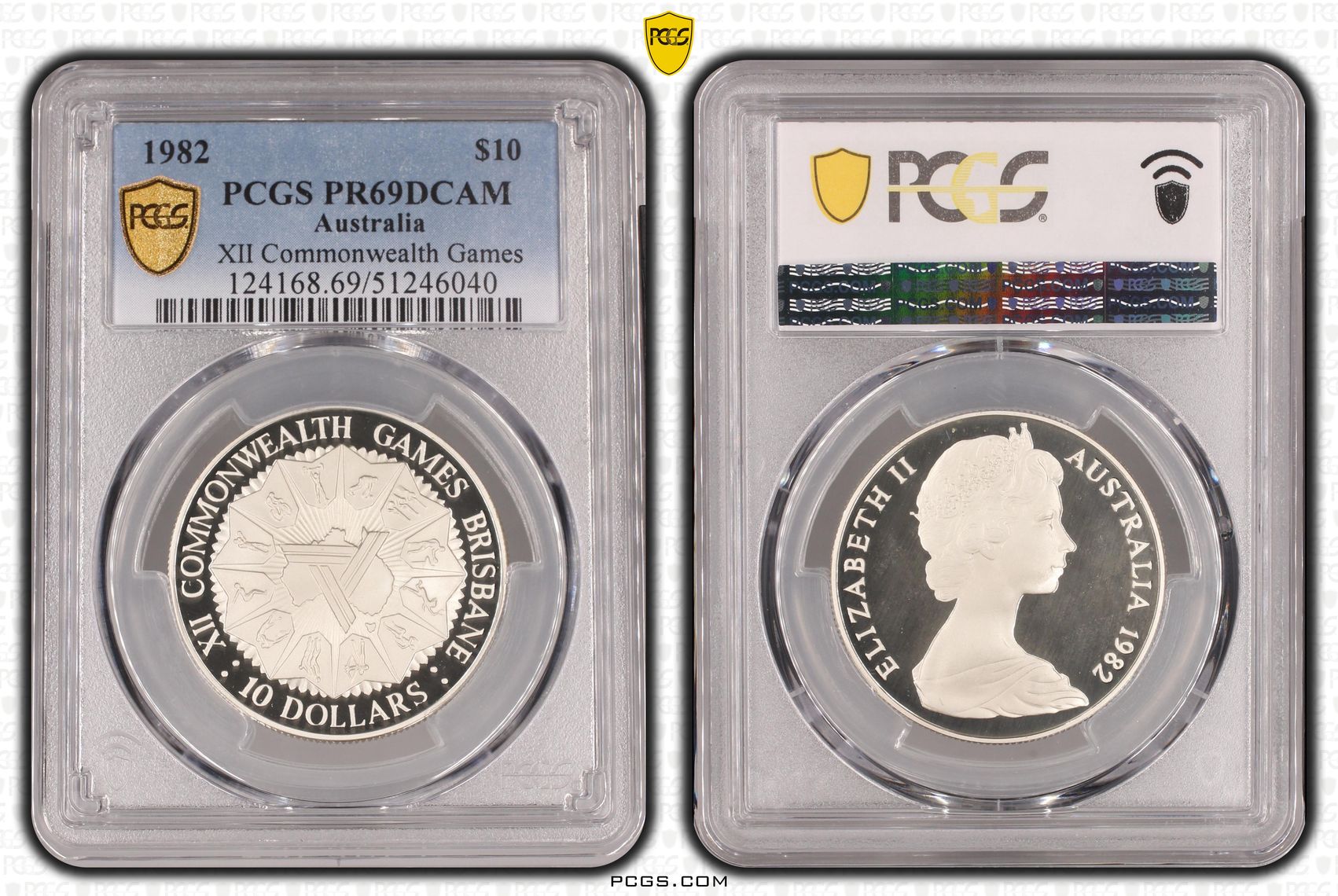 XII Commonwealth Games, Ten Dollar, 1982, PCGS PR69DCAM
