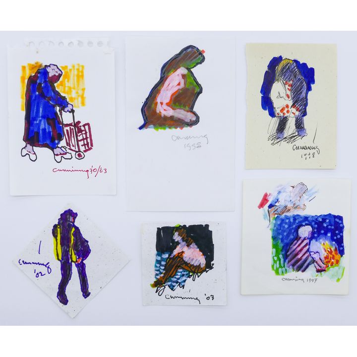 6pc William Cumming ''Miniature Drawings'' 1997-2003