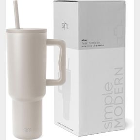 40 OUNCES SIMPLE MODERN 40 OZ TUMBLER WITH HANDLE AND STRAW LID | INSULATED CUP REUSABLE STAINLESS STEEL WATER BOTTLE TRAVEL MUG C