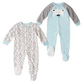 ABSORBA TODDLER BOYS 2-PACK POLAR BEAR FLEECE BLANKET SLEEPERS SZ 3T