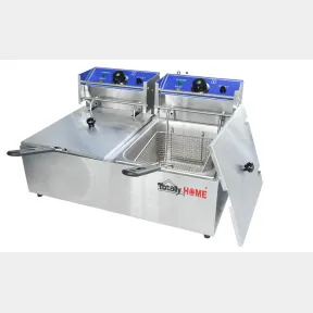 Totally Home 6L 6L Double Pan Deep Fryer with DryBoil Overheat Protect |