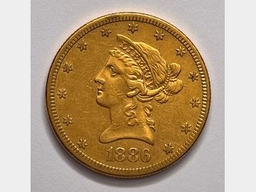 1886 USA LIBERTY HEAD GOLD 10 DOLLAR