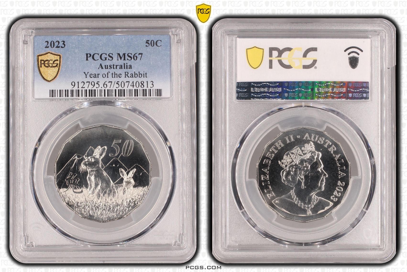 Year of the Rabbit , Fifty Cent, 2023, PCGS MS67