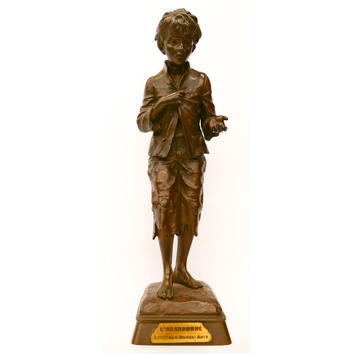 Emile Pinedo 'L' Abandonne' Begging Boy Bronze