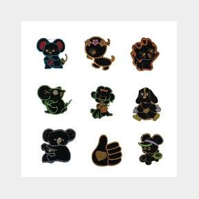 Neon Trim Sew On Badges - Pack of 9 -- 51743/4626