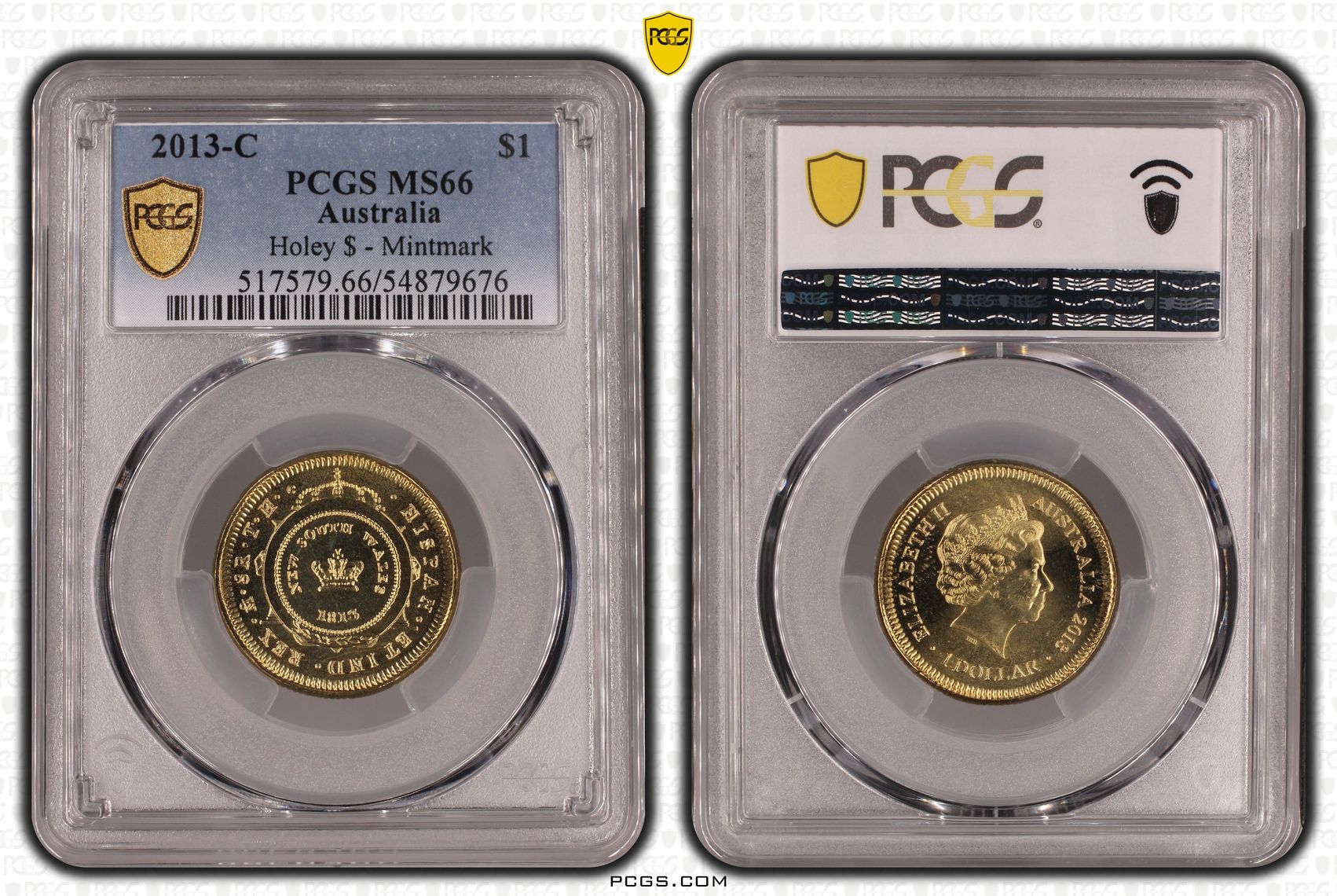 Holey $ - Mintmark, One Dollar, 2013-C, PCGS MS66