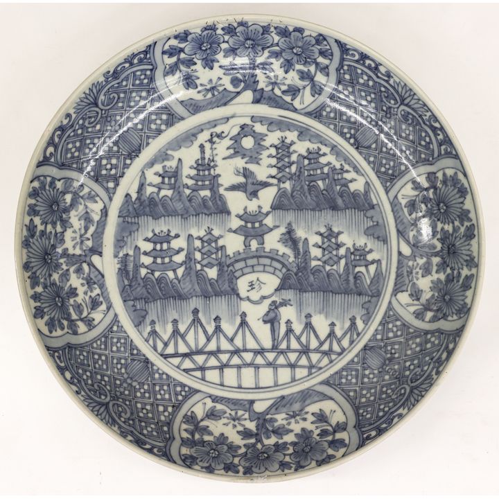Chinese Ming Dynasty Blue & White Deep Charger