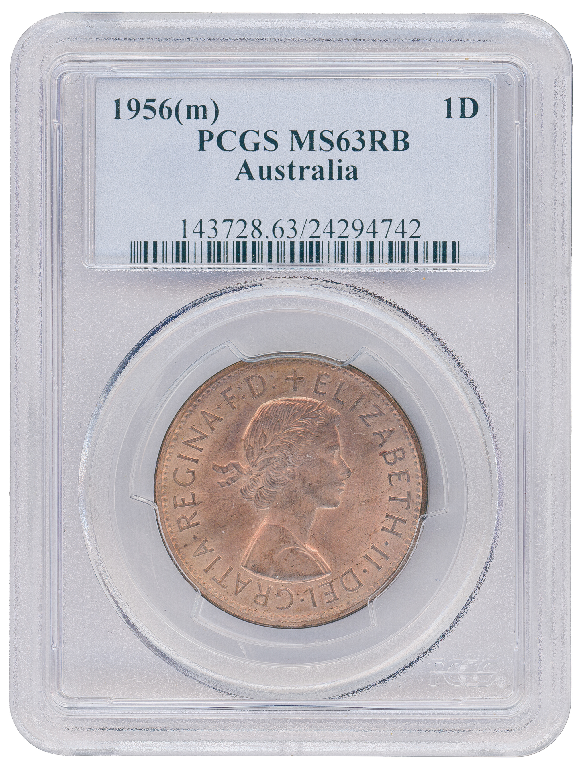 Penny, 1956, PCGS MS63RB
