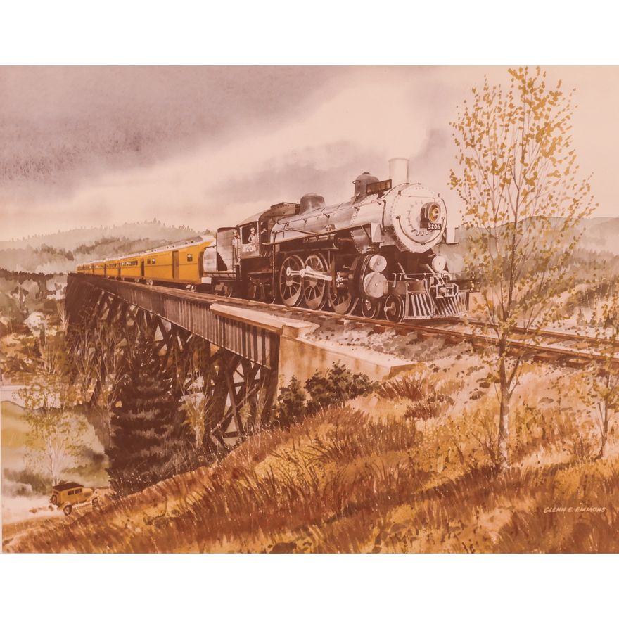 Glenn E. Emmons (1936-2003)  ''Union Pacific 3206'' S/N Lithograph. Edition 2/25.