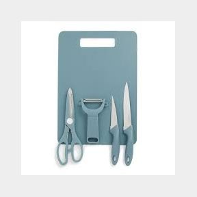 Essentials - 5 Piece Knife Set - Blue (2 KNIVES , PEELER, CUTTING BOARD AND SCISSORS)| CS 51664/2094 B4 (S3)