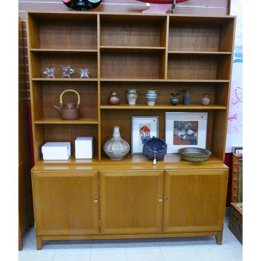 Danish Mid Century Teak Bookcase Cabinet 78''x65''16''