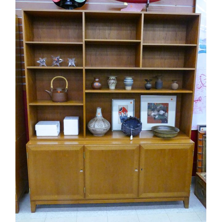 Danish Mid Century Teak Bookcase Cabinet 78''x65''16''