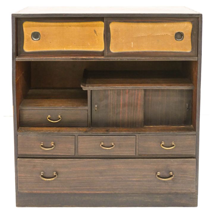 Japanese Meiji Cha Dansu Tea Tansu Dark Chest
