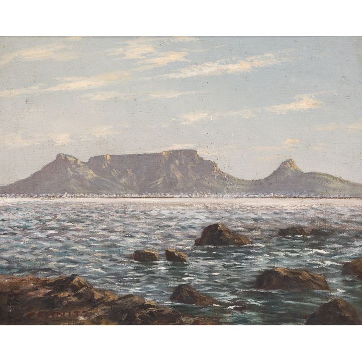 George Paul Canitz ''View of Table Mountain'' Oil