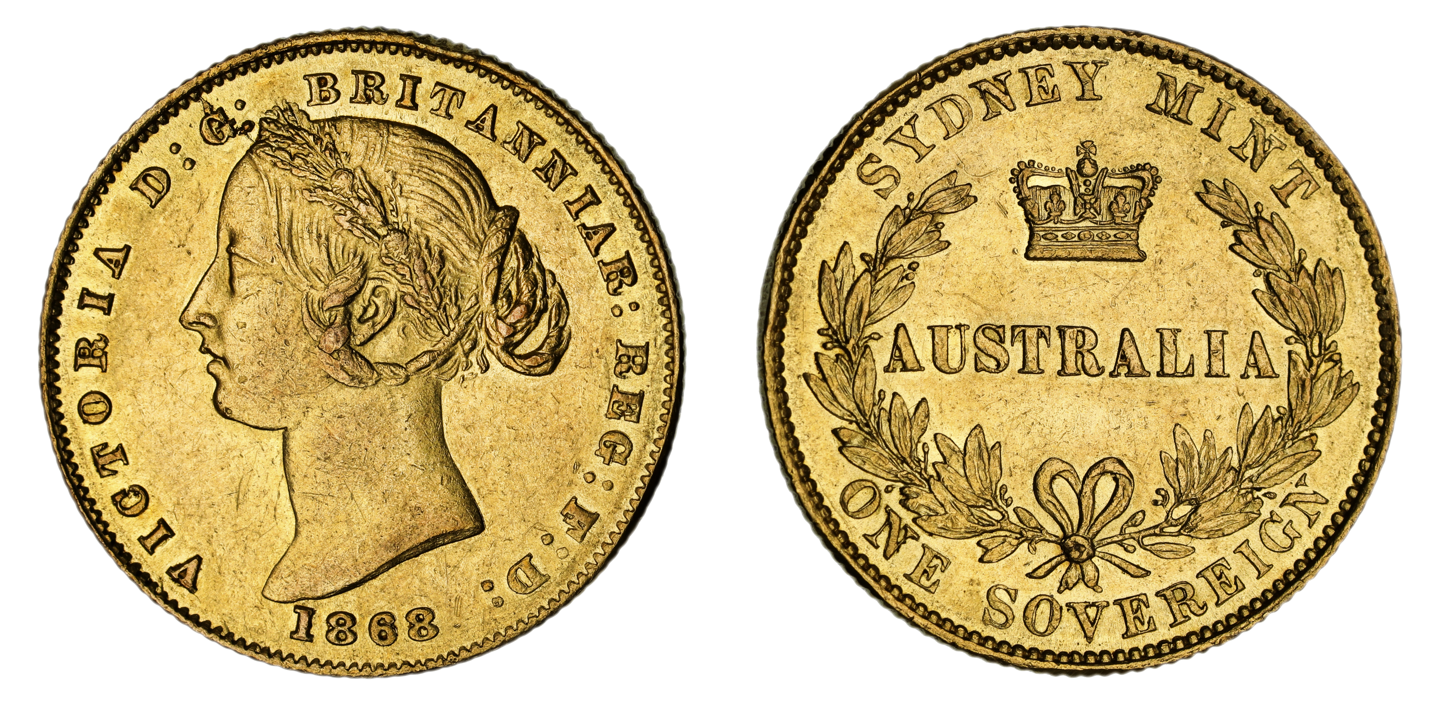 Victoria, Sydney Mint Reverse - Type II, Sovereign, 1868, gVF