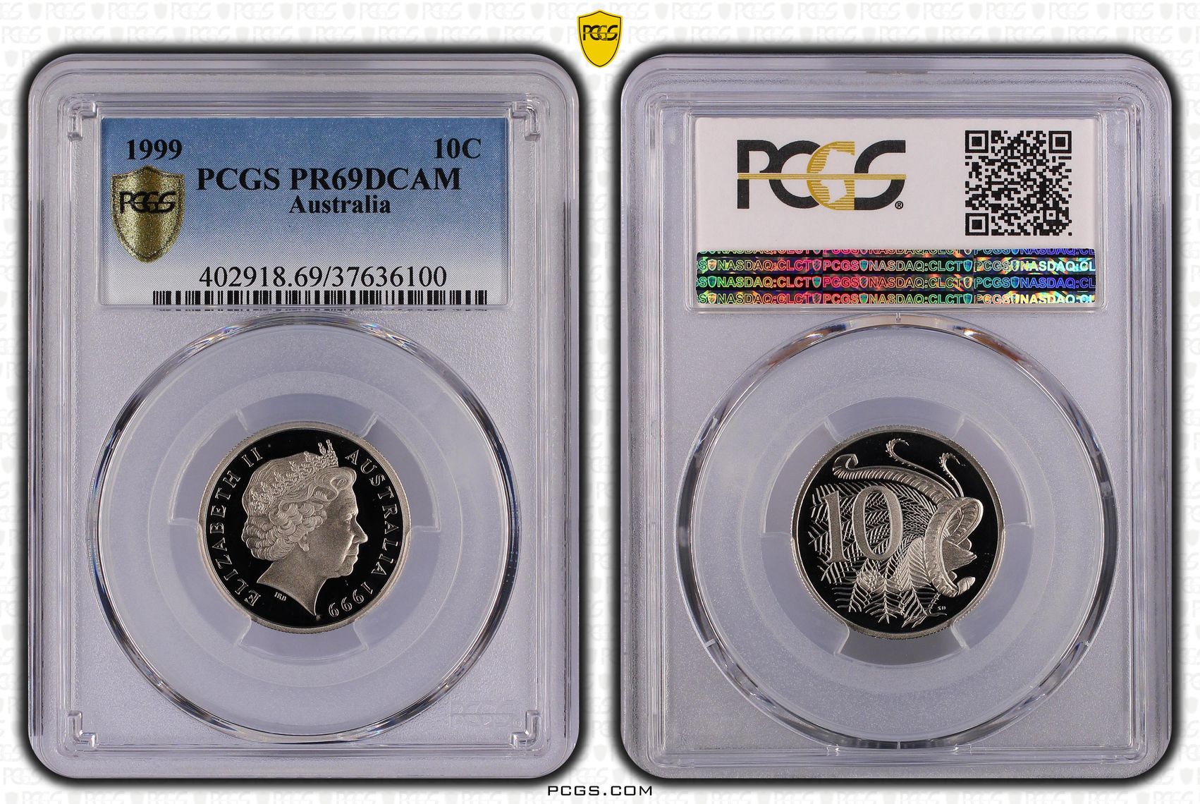 , Ten Cent, 1999, Pcgs Pr69dcam