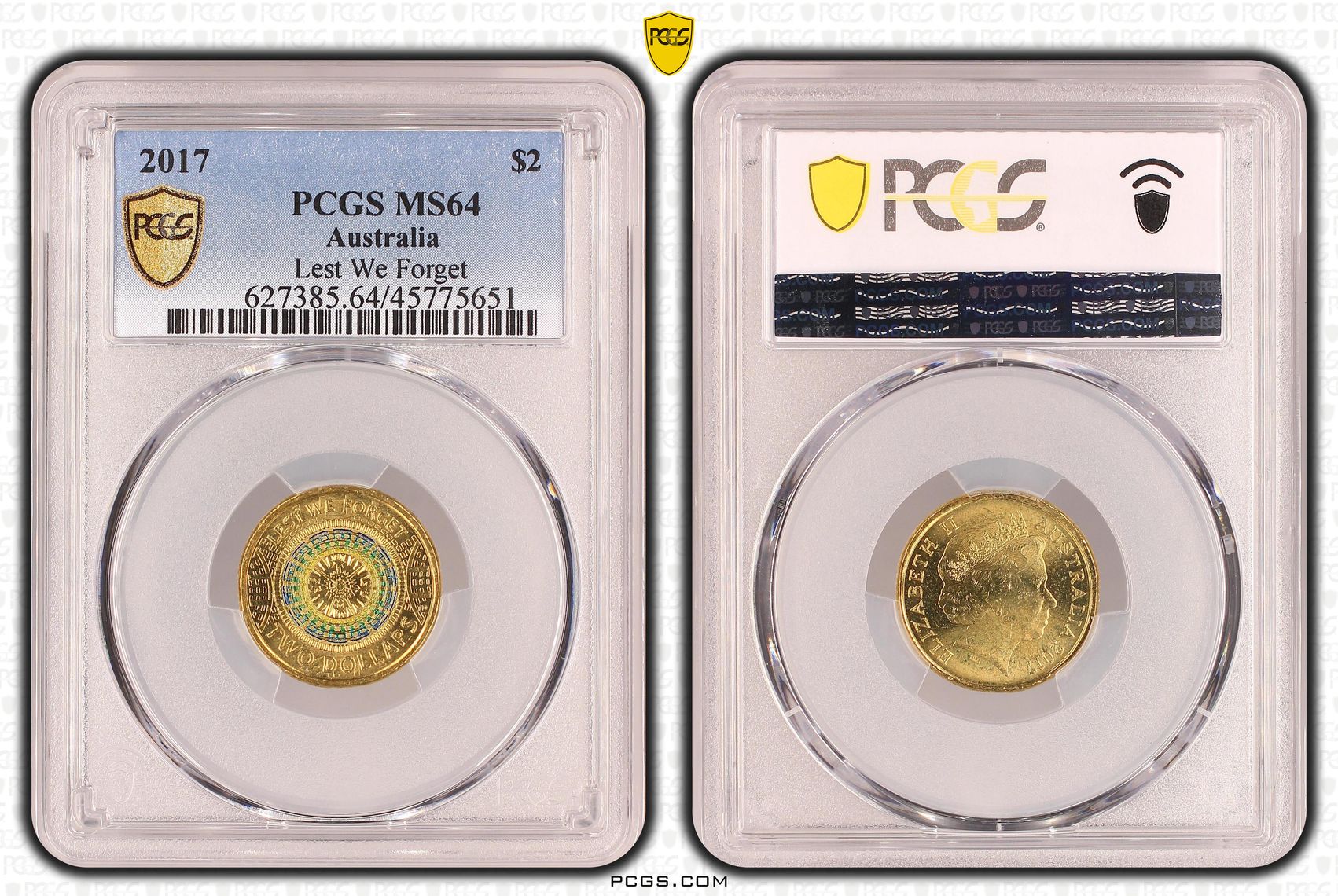 Lest We Forget Colorized, Two Dollar, 2017, PCGS MS64