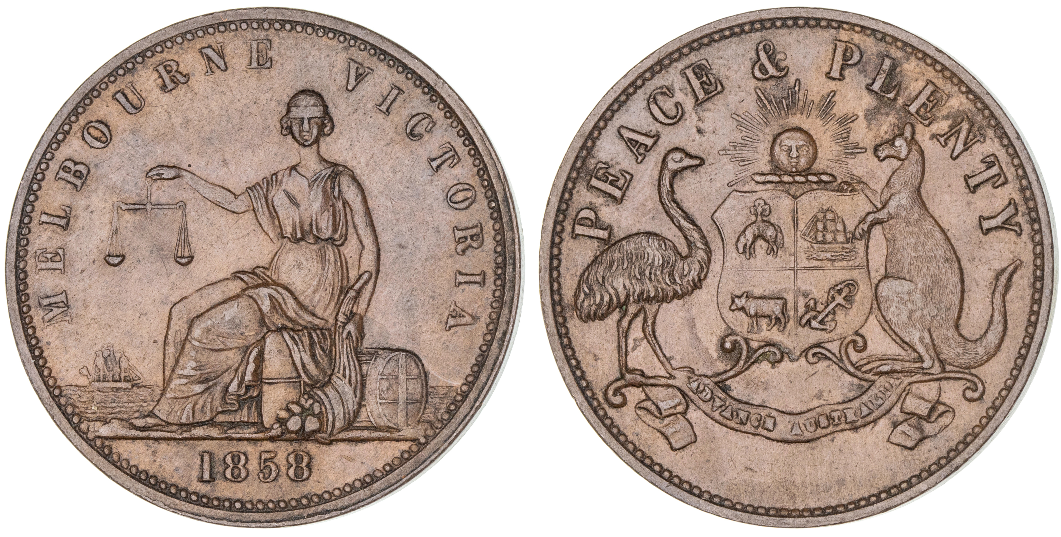 471 · Peace & Plenty, Penny, 1858, EF
