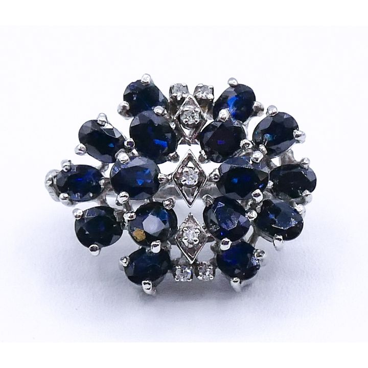 Platinum Sapphire & Diamond Slide Pendant 1'' - 8.1 grams