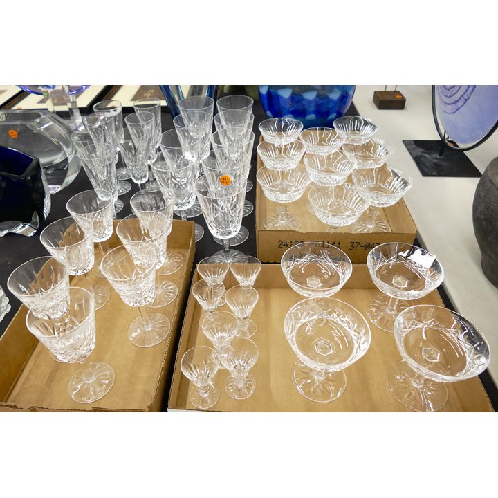 43pc Waterford Cut Crystal Stemware Assorted