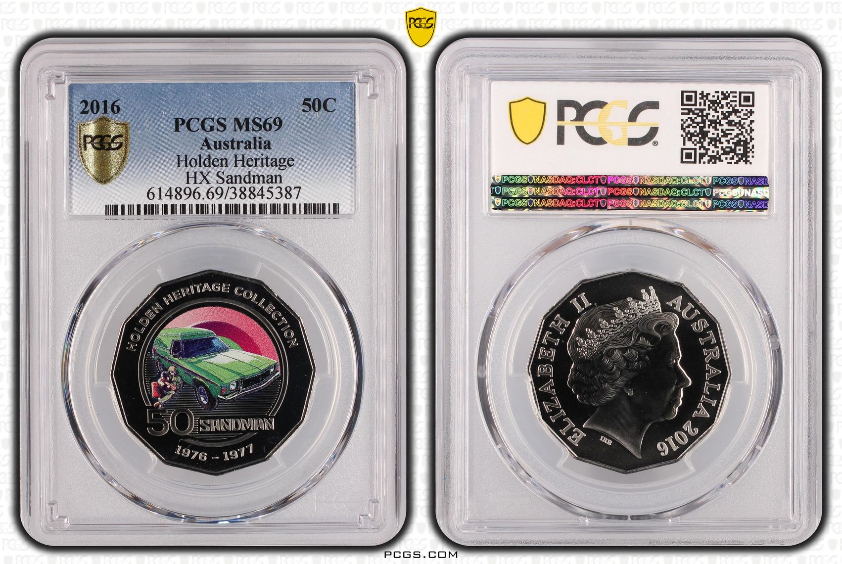 2016 Australia Fifty Cent, 50c Holden Heritage - HX Sandman PCGS - MS69 -387