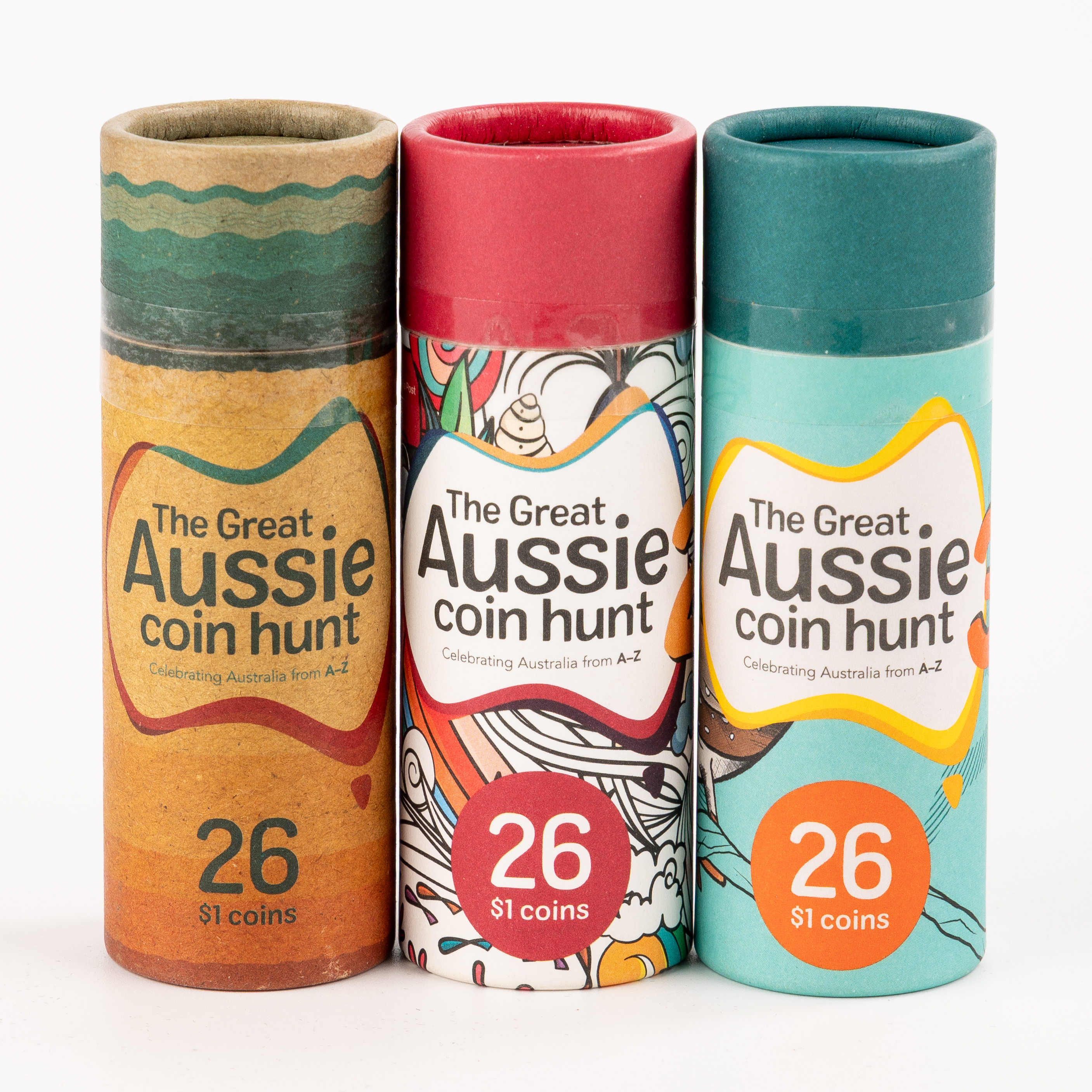 113 · RAM - The Great Aussie Coin Hunt #1, #2 & #3, One Dollar, 2019 - 2022,  UNC