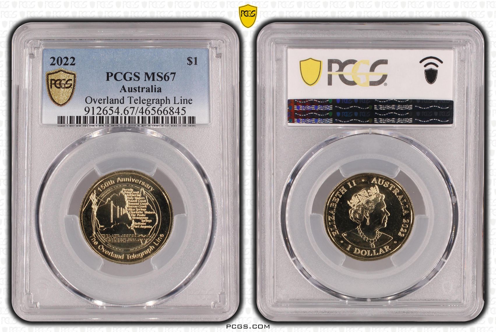 Overland Telegraph Line, One Dollar, 2022, PCGS MS67