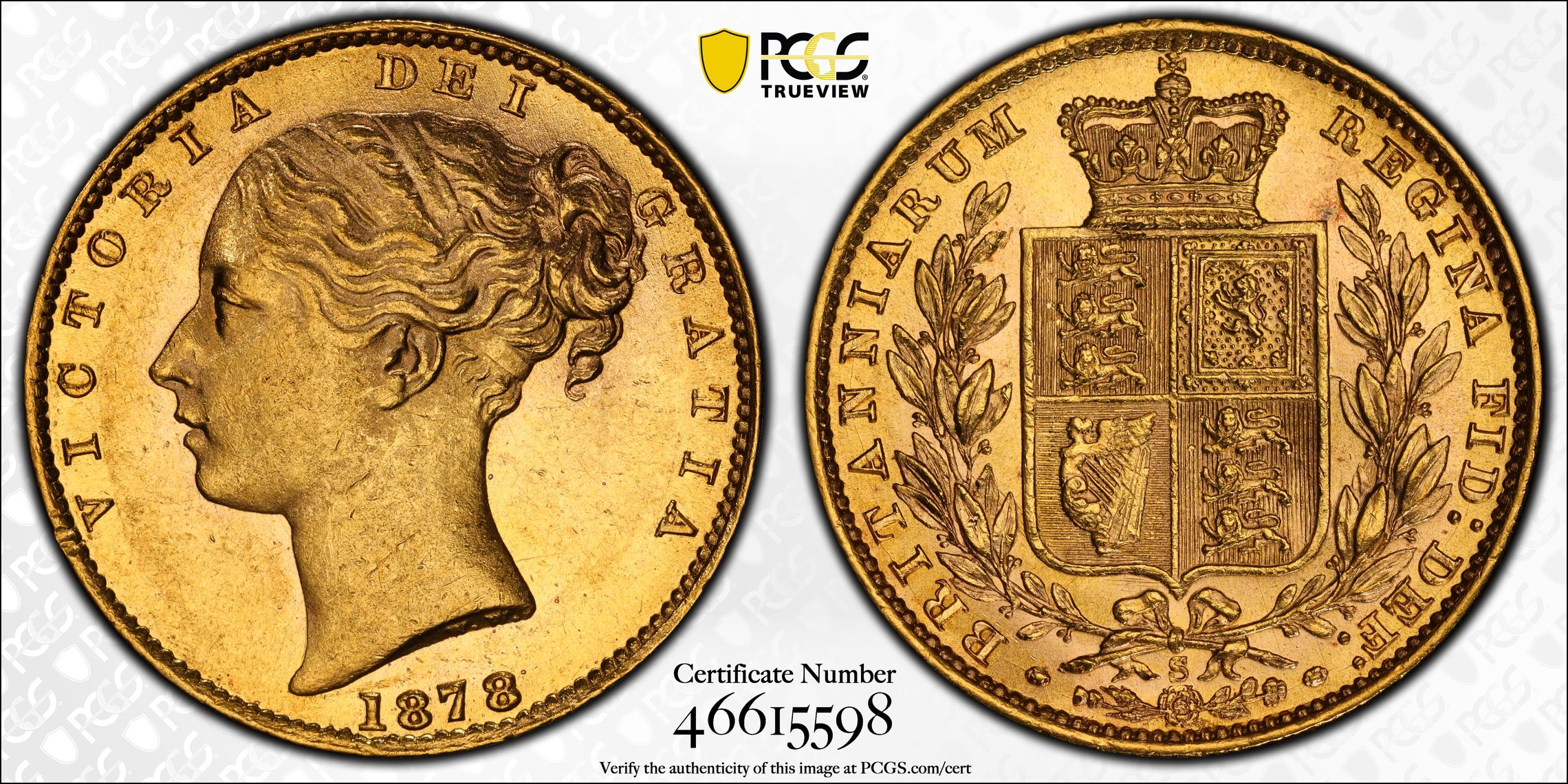 Victoria, Sovereign, 1878-S, PCGS MS62