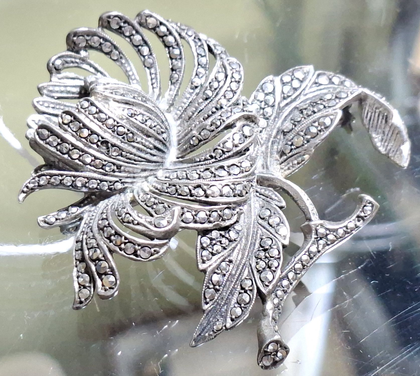 Sterling Silver Marcasite Brooch