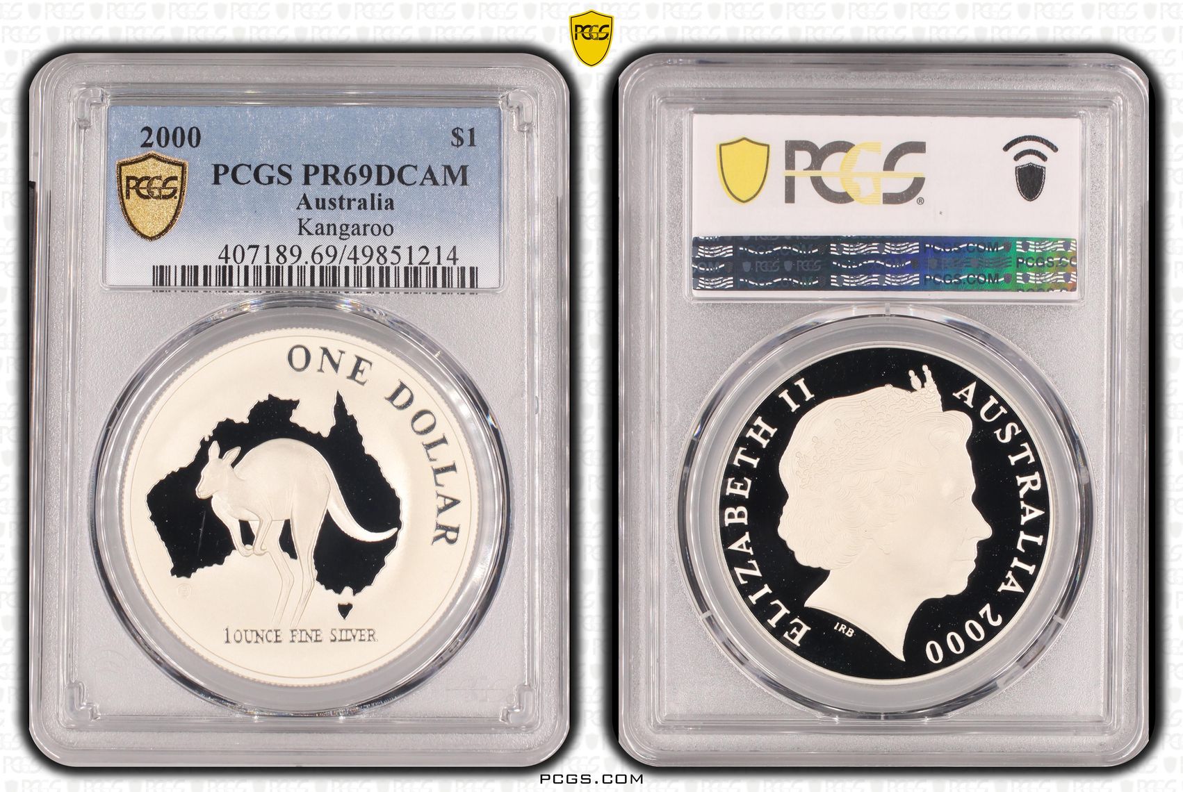 Kangaroo Ag, One Dollar, 2000, PCGS PR69DCAM