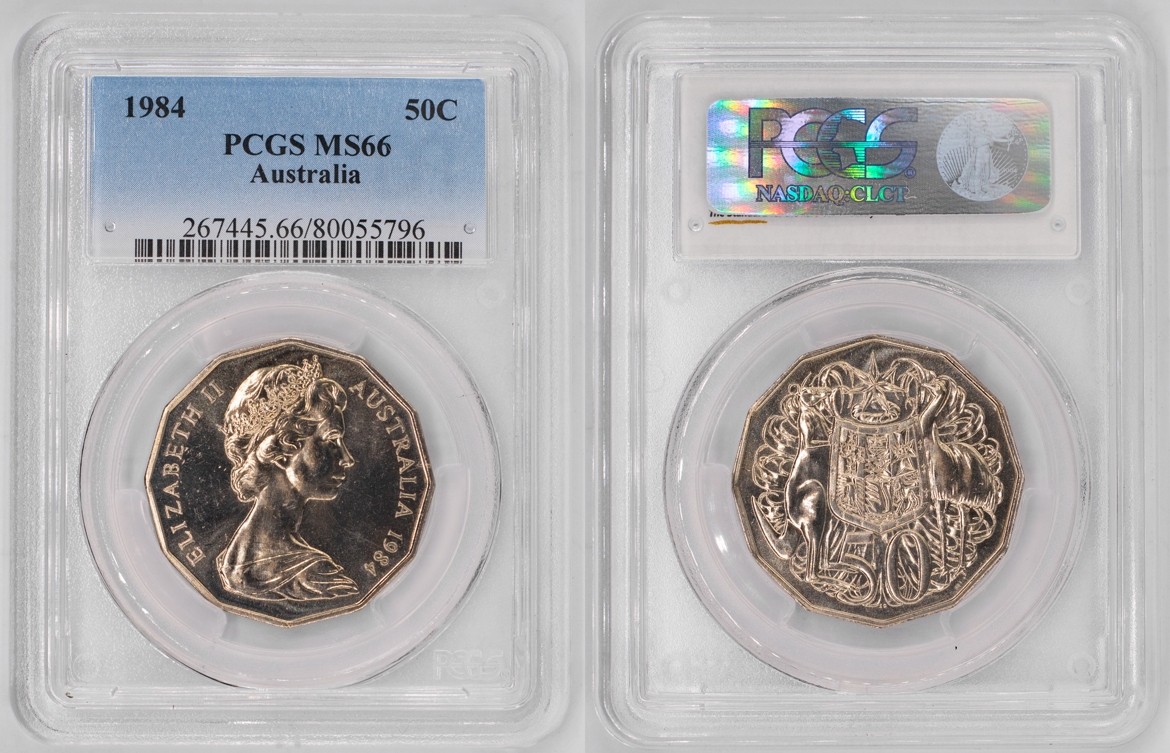 Elizabeth II, Fifty Cent, 1984, PCGS MS66