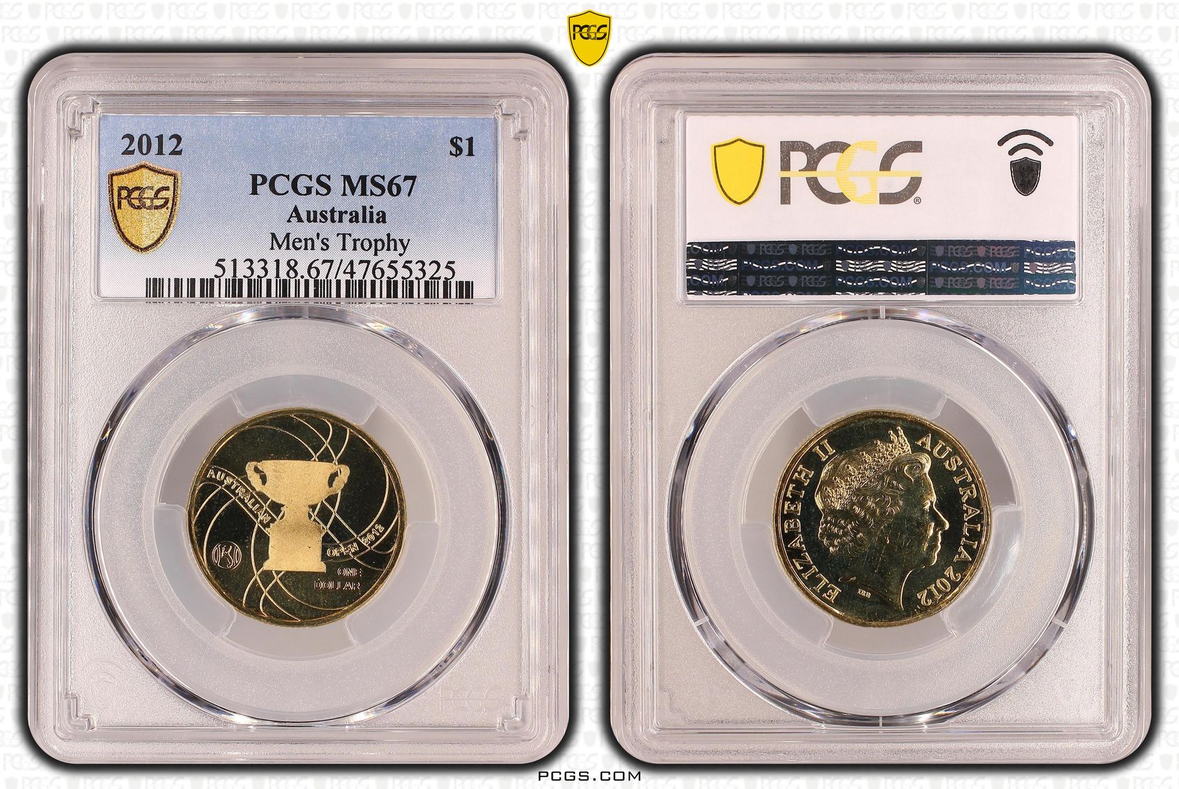 Men's Trophy, One Dollar, 2012, PCGS MS67
