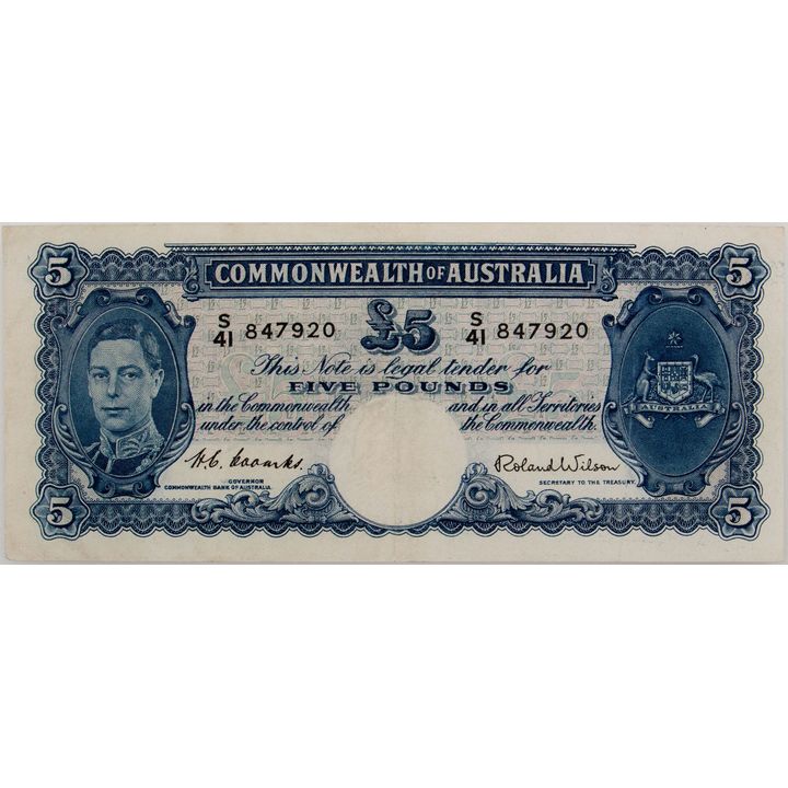 Coombs/Watt, Five Pounds, 1952, VF