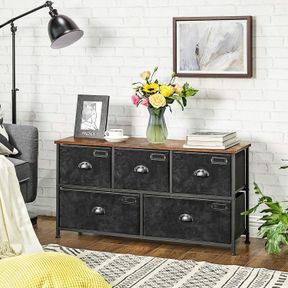 ***NEW FABRIC DRAWER DRESSER WIDE STORAGE DRESSER LVT25H***