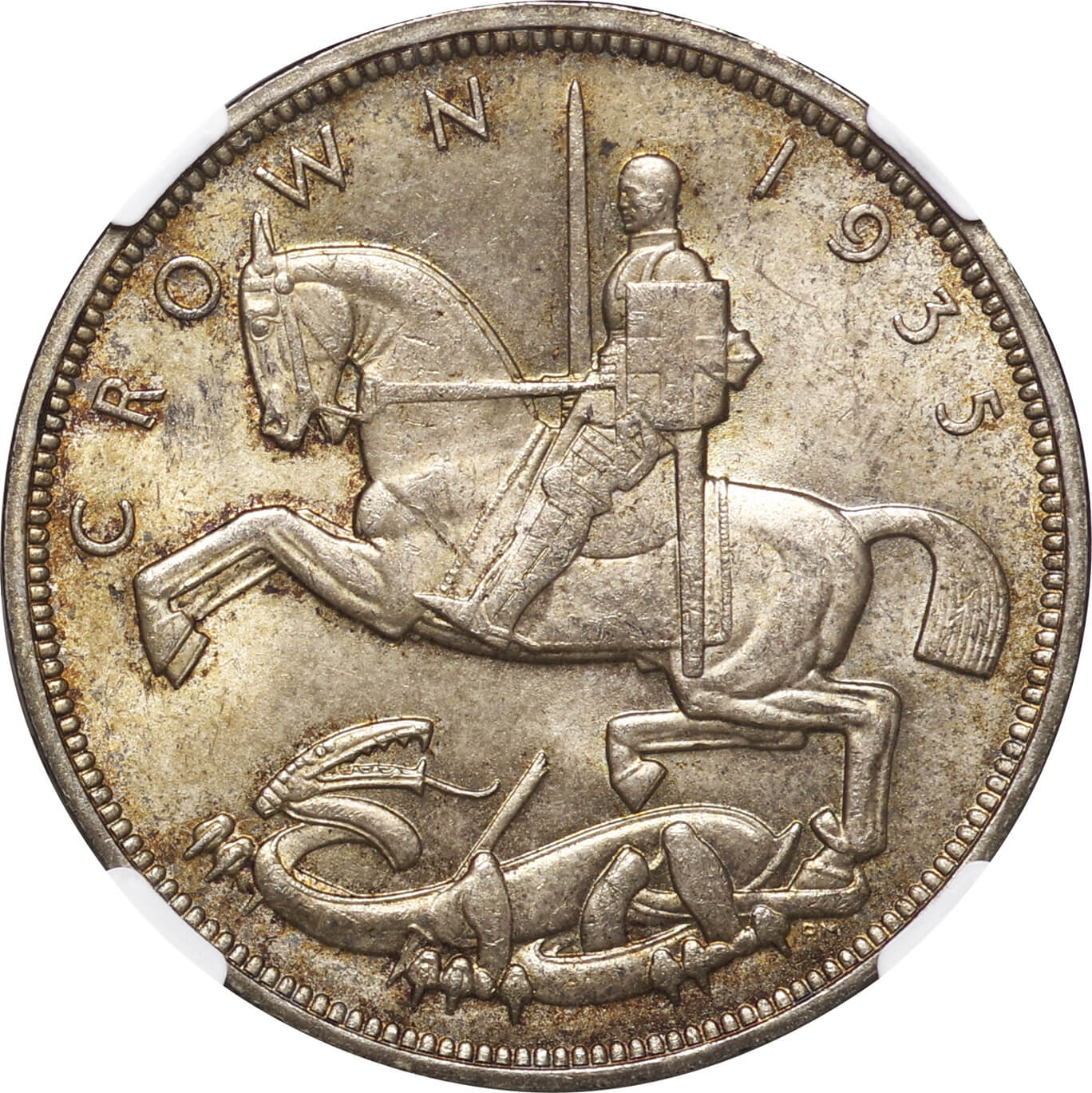 本物保証】A120 PCGS認定 英国 1935年ジョージ5世 1クラウン銀貨 www