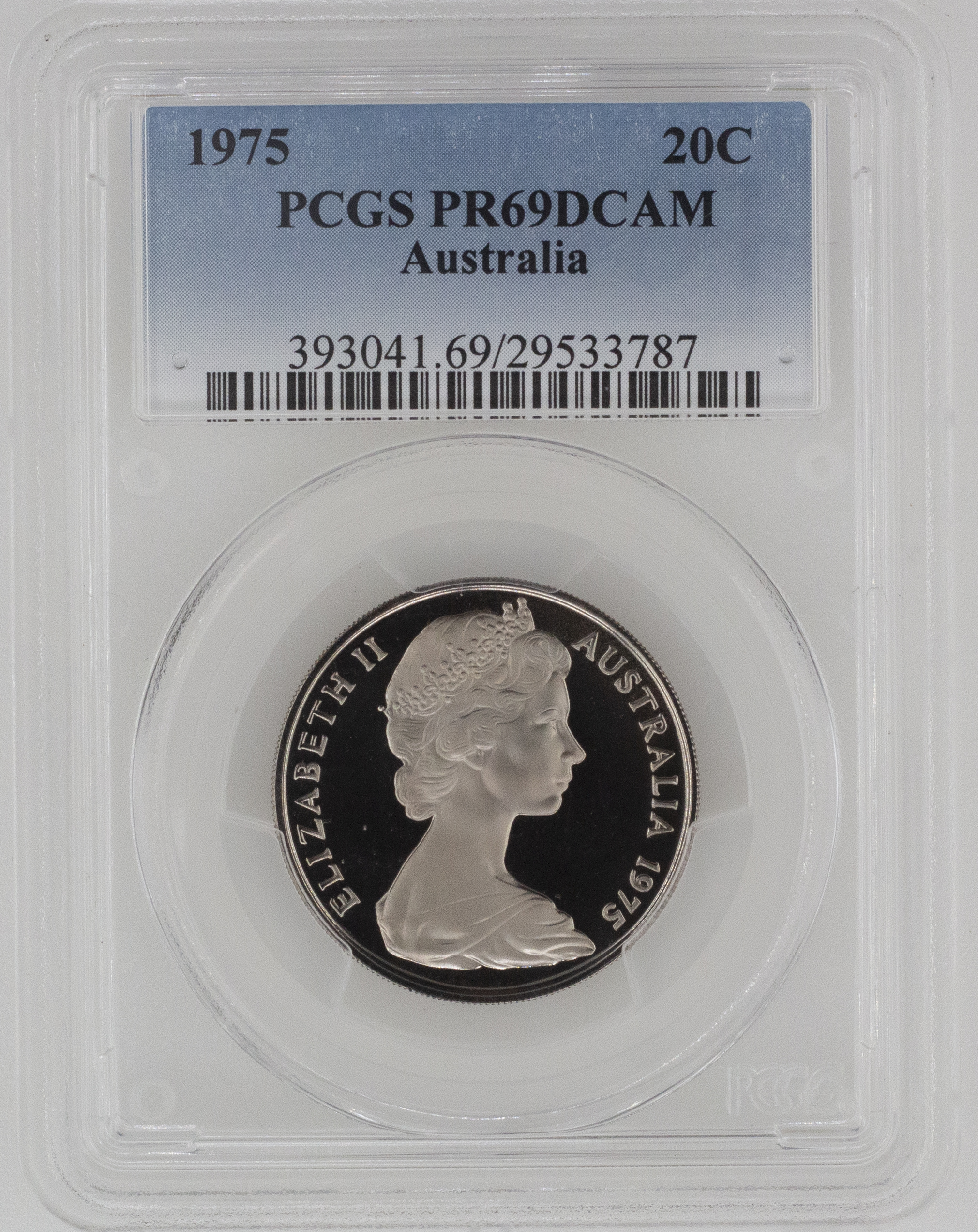 Elizabeth II, Twenty Cent, PR69DCAM , 1975