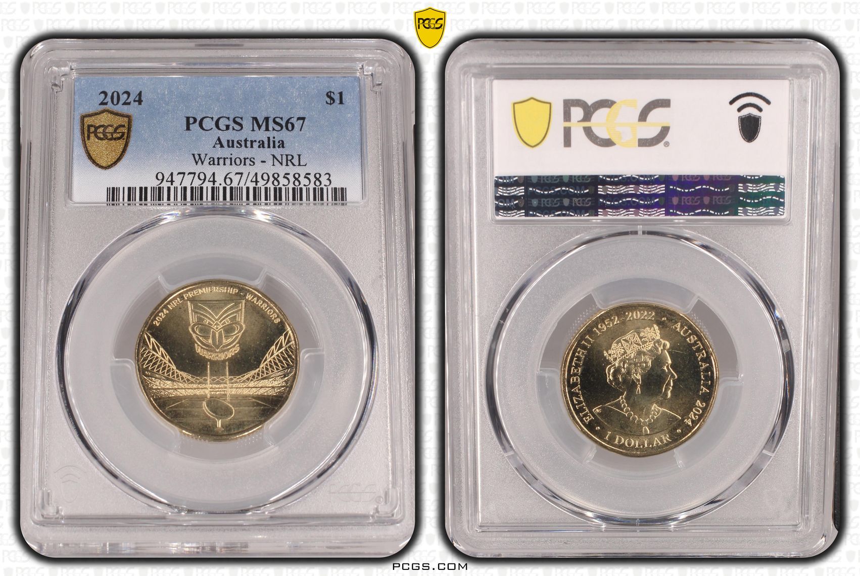 347 · Warriors - NRL , One Dollar, 2024, PCGS MS67