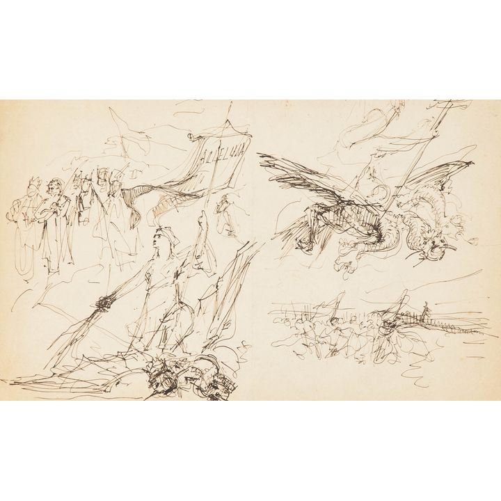 Jan Styka | Szkic do Chorału Ujejskiego ( i z archaniołem Twoim na czele)?, przed 1893 r.
