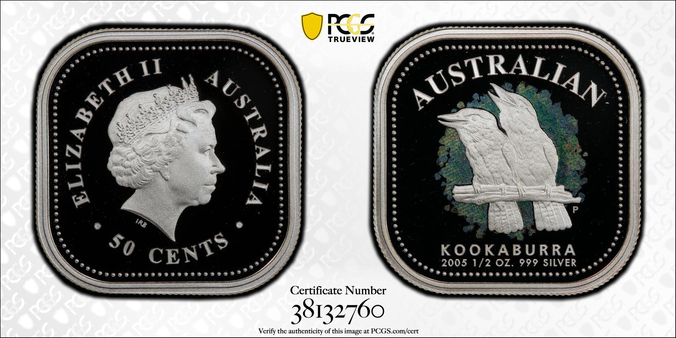 2005-P Australia Fifty Cent, 50c Kookaburra PCGS - PR70DCAM POP 6/0 -760