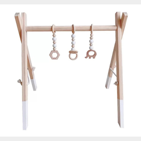 MONTE LION PLAY WOODEN BABY PLAY GYM - FOLDABLE FRAME WITH HANGING BAR