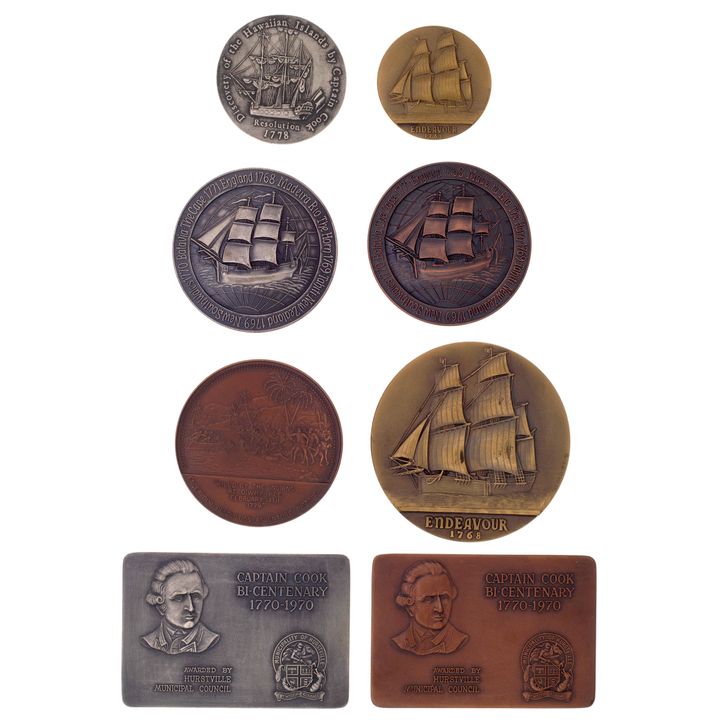 Group, Captain James Cook Medallions,