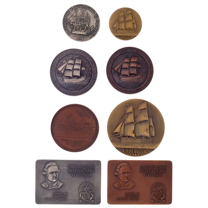 Group, Captain James Cook Medallions,