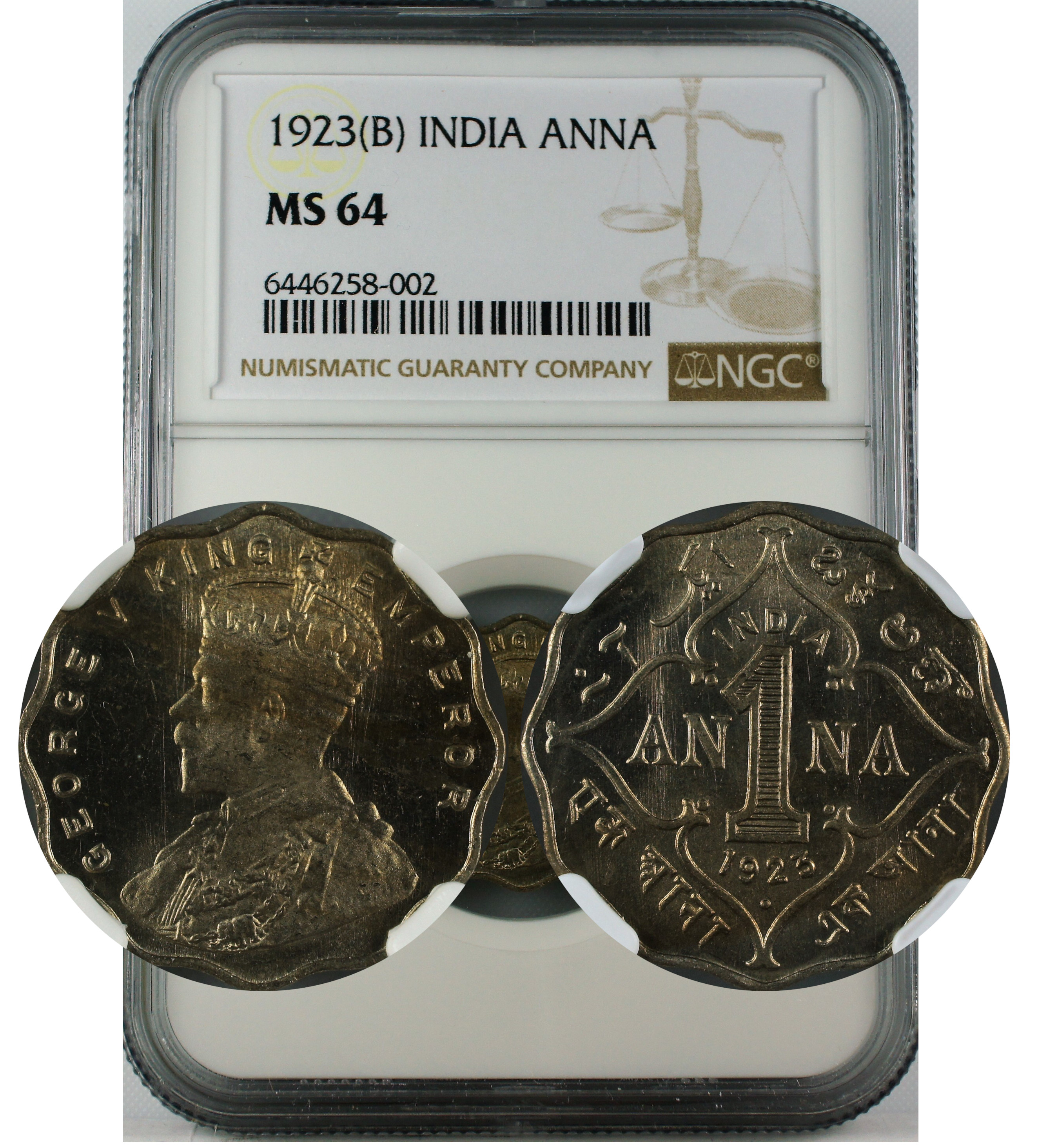 1923 B INDIA ANNA MS64