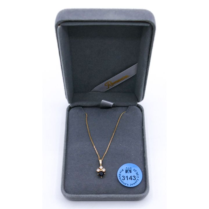Ladies 14k Diamond Amethyst Pendant Necklace 18'' - 1.8 Grams