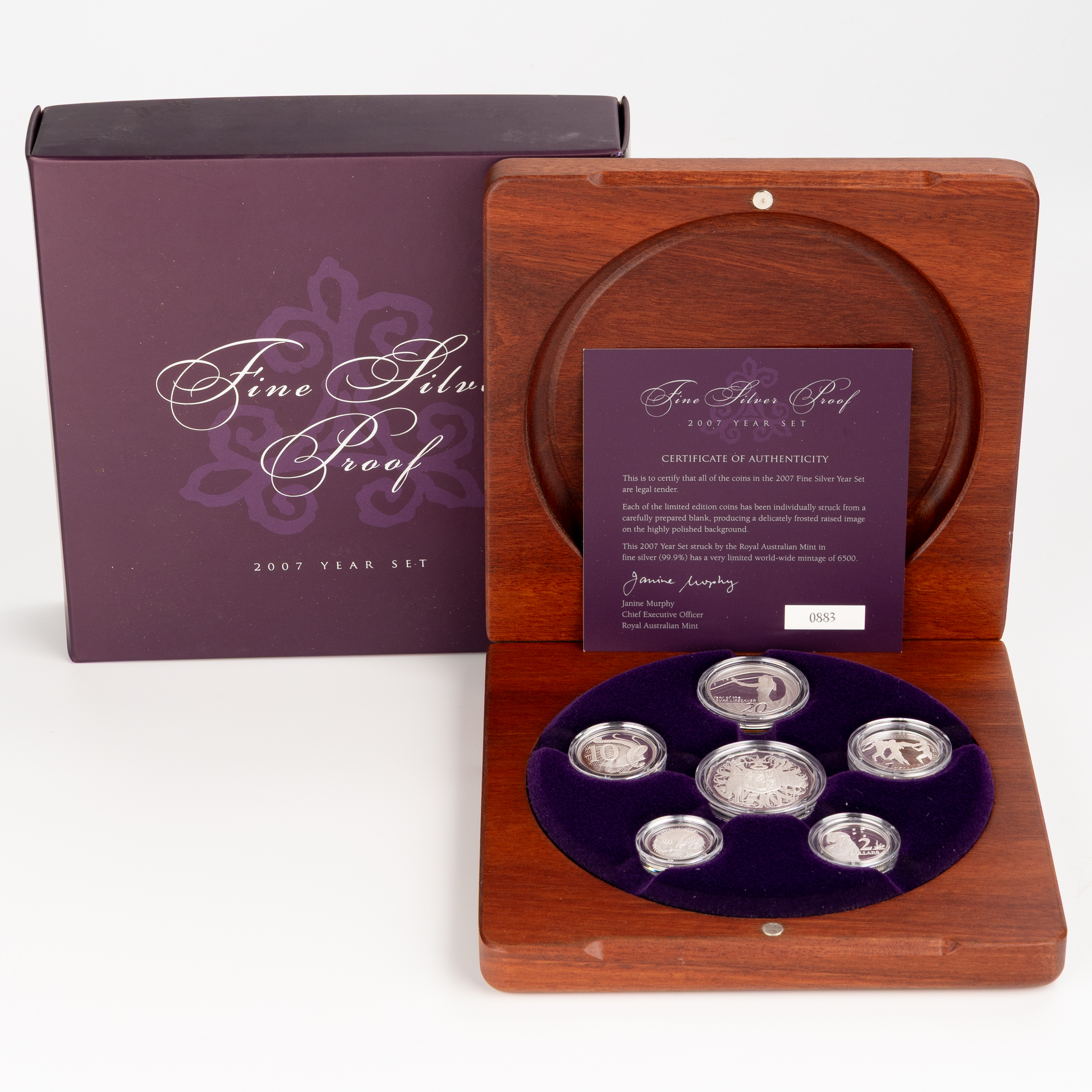 Elizabeth II, RAM - Silver Proof Year Set, Five Cents - Two Dollars, 2007, FDC